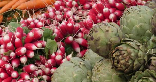 Güney Fransa Bir Markette Taze Sebzeler — Stok video