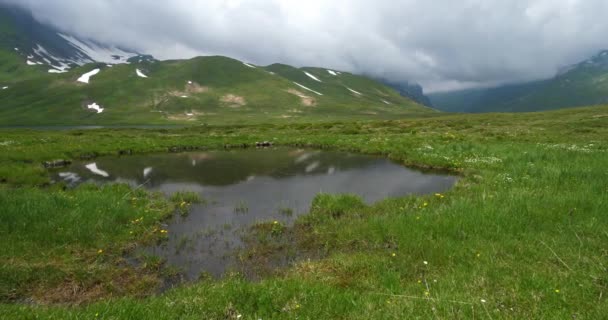 Lake Verney Little Bernard Pass Italien — Stockvideo