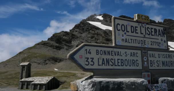 Przełęcz Iseran Departament Savoie Francja — Wideo stockowe
