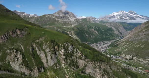 Aufstieg Zum Iseran Pass Departement Savoie Frankreich Hintergrund Das Val — Stockvideo