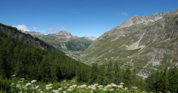 Aufstieg Zum Iseran Pass Departement Savoie Frankreich Hintergrund Das Val — Stockvideo