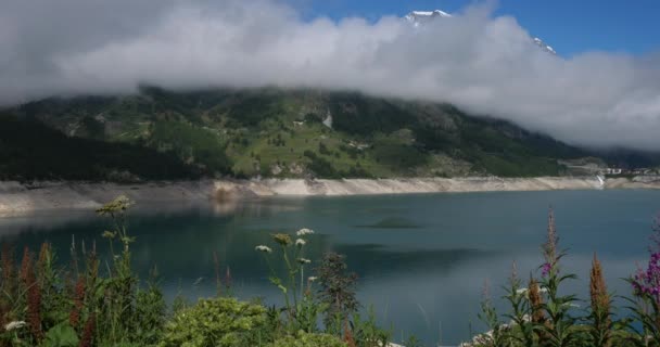 Tignes Gölü Savoie Bölümü Fransız Alpleri Fransa — Stok video