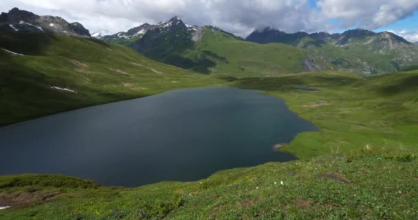 Lake Verney Little Bernard Pass Italien — Stockvideo