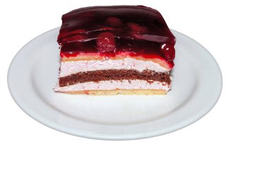 Bir parça vişneli börek, izole edilmiş bir tabakta.