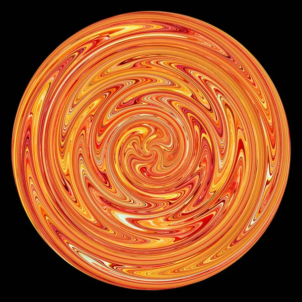 Gedraaid Oranje Ronde Achtergrond Illustratie Geïsoleerd — Stockfoto