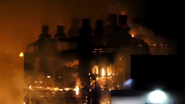 Incendie Dans Bâtiment Menuiserie Ville Panevezys Lituanie Avril 2019 — Video