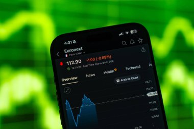 Euronext logosu 12 Şubat 2026 'da Hindistan' ın Bangalore kentindeki bir akıllı telefon ekranında sergilenmektedir.