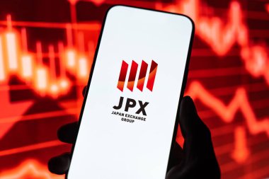 Japonya Borsa Grubu logosu 12 Şubat 2026 'da Hindistan' ın Bangalore şehrinde bir akıllı telefonun ekranında sergilenmektedir.