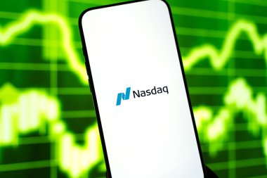 Nasdaq logosu 12 Şubat 2026 'da Hindistan' ın Bangalore kentindeki bir akıllı telefon ekranında sergilenmektedir.