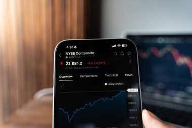 NYSE veya New York Menkul Kıymetler Borsası logosu 12 Şubat 2026 'da Hindistan' ın Bangalore kentindeki bir akıllı telefonun ekranında sergilenmektedir.