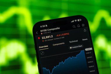 NYSE veya New York Menkul Kıymetler Borsası logosu 12 Şubat 2026 'da Hindistan' ın Bangalore kentindeki bir akıllı telefonun ekranında sergilenmektedir.