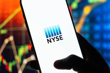 NYSE veya New York Menkul Kıymetler Borsası logosu 12 Şubat 2026 'da Hindistan' ın Bangalore kentindeki bir akıllı telefonun ekranında sergilenmektedir.