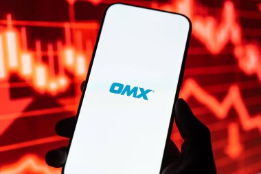 OMX logosu 12 Şubat 2026 'da Hindistan' ın Bangalore kentindeki bir akıllı telefon ekranında sergilenmektedir.