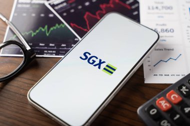SGX Grubu veya Singapur Exchange Limited logosu, 12 Şubat 2026 tarihinde Hindistan 'ın Bangalore kentinde bir akıllı telefon ekranında görüntülenmektedir.