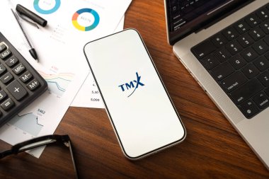 TMX Group logosu 12 Şubat 2026 'da Hindistan' ın Bangalore kentindeki bir akıllı telefon ekranında görüntülenmektedir.