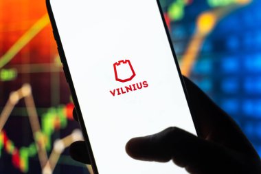 Nasdaq Vilnius veya Vilnius Menkul Kıymetler Borsası logosu 12 Şubat 2026 'da Hindistan' ın Bangalore şehrinde bir akıllı telefon ekranında sergilenmektedir.