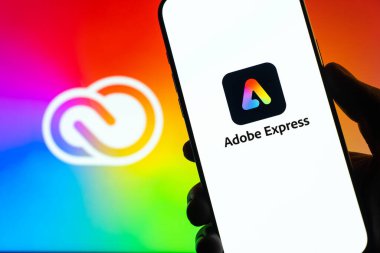 Adobe Ekspres logosu, Bangalore, Hindistan 'daki bir akıllı telefonun ekranında 06 Ocak 2026' da sergilenmektedir.