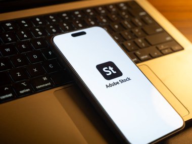 Adobe Stock image logo is displayed on the screen of a smartphone, in Bangalore, India, on January 06, 2026