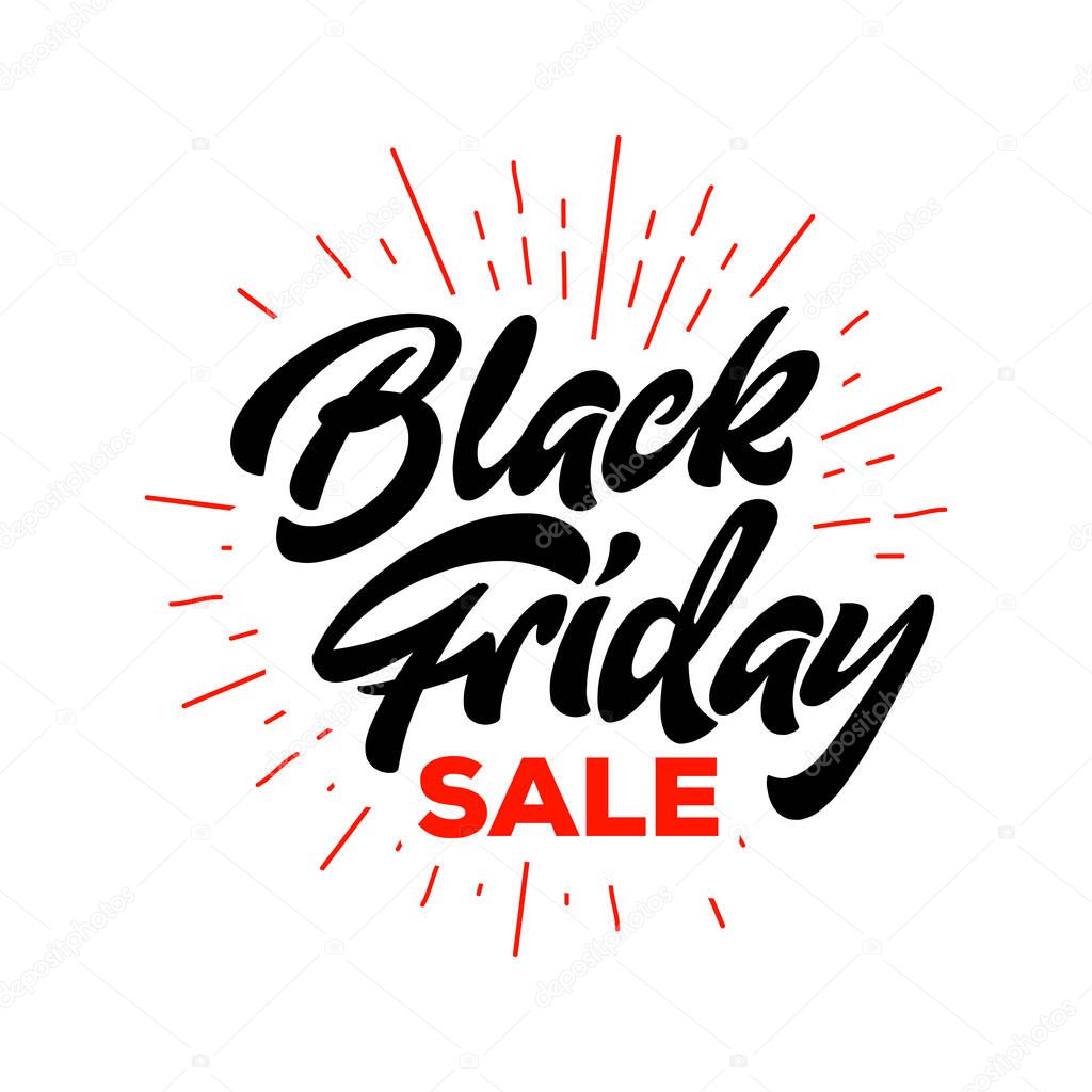 Black friday sale ad lable banner design. Marketing discount template concept for social media.