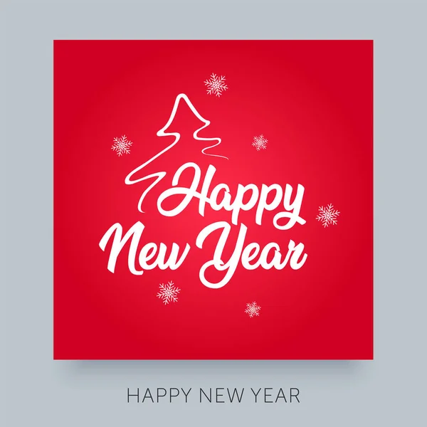 Feliz Ano Novo Tipografia Lettering Conceito Design Cartão Saudação Credenciada — Vetor de Stock