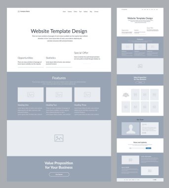 Web sitesi tasarım düzeni. Modern iniş sayfası kablosu.