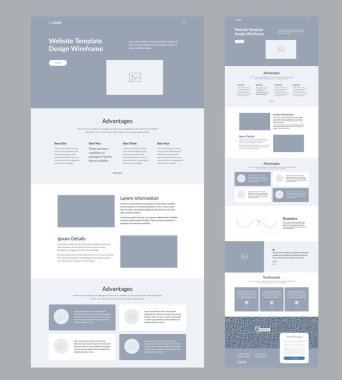 Web sitesi tasarım düzeni. Modern iniş sayfası kablosu.