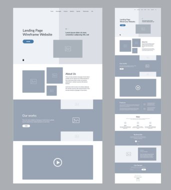 İniş sayfası. Web sitesinin karanlık seçeneği. İşiniz için iyi bir kablo düzenleme arayüzü tasarımı.