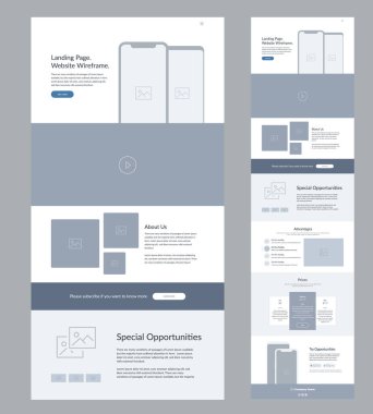 Modern ve uyarlanabilir web sitesi geliştirme şablonu. İniş sayfası kablosu.