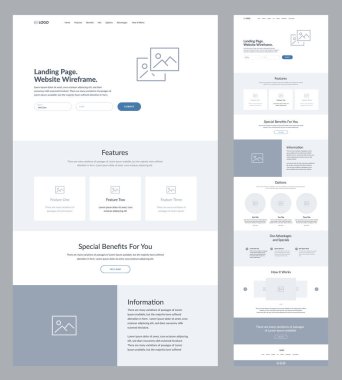 Modern ve uyarlanabilir web sitesi geliştirme şablonu. İniş sayfası kablosu.