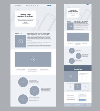 Modern ve uyarlanabilir web sitesi geliştirme şablonu. İniş sayfası kablosu.