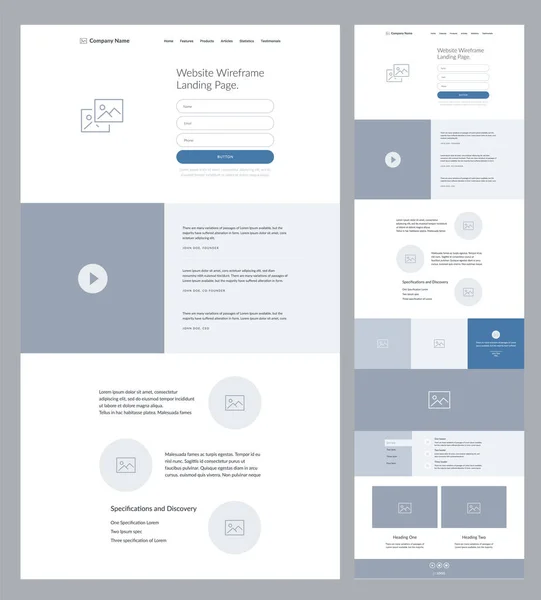 Дизайн Сайта Современная Лендинг Пейдж — стоковый вектор