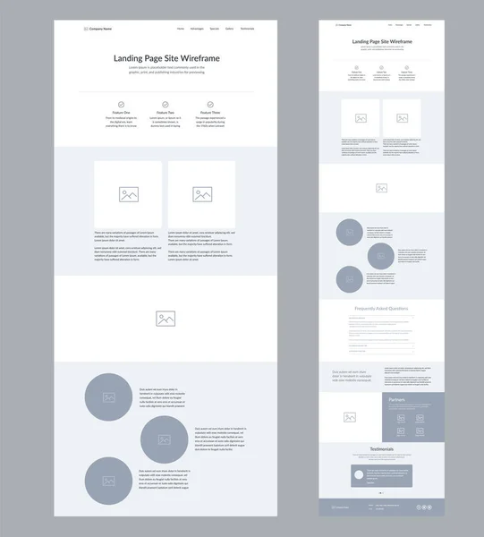 Web sitesi tasarım düzeni. Modern iniş sayfası kablosu.