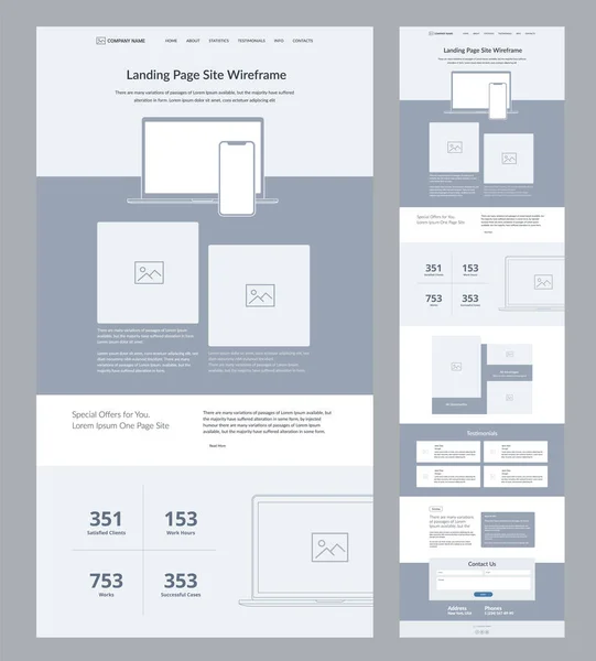 Modèle Conception Site Web Moderne Adaptatif Pour Développement Page Débarquement — Image vectorielle