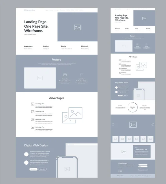 Modern ve uyarlanabilir web sitesi geliştirme şablonu. İniş sayfası kablosu.