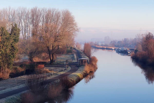 Veduta Del Pittoresco Fiume Dender Gijzegem Nei Pressi Aalst Nelle — Foto Stock