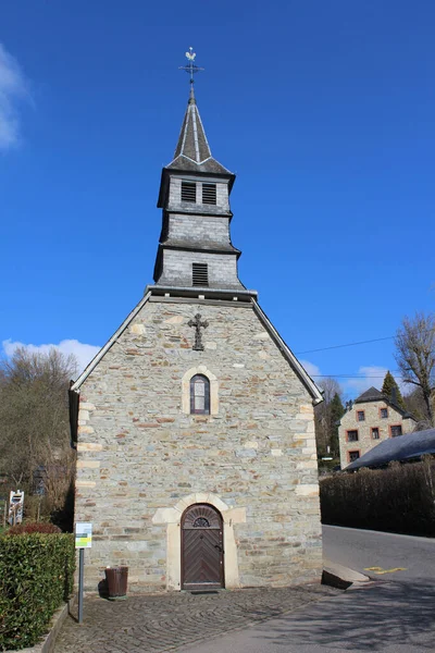 比利时Liege省Malmedy附近的圣安托万 Beverce 18世纪古朴的教堂 — 图库照片