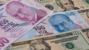 November 16, 2020. izmir, Turkey. photos of Turkish lira, dollar and euro. photo for news purposes. clipart