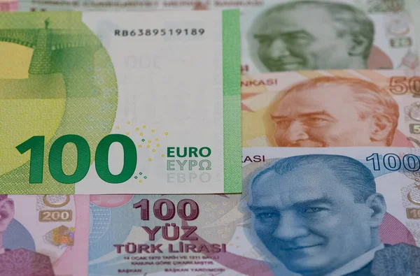 2020年11月28日 土耳其伊兹密尔 欧元和美元照片 供新闻用的照片 — 图库照片