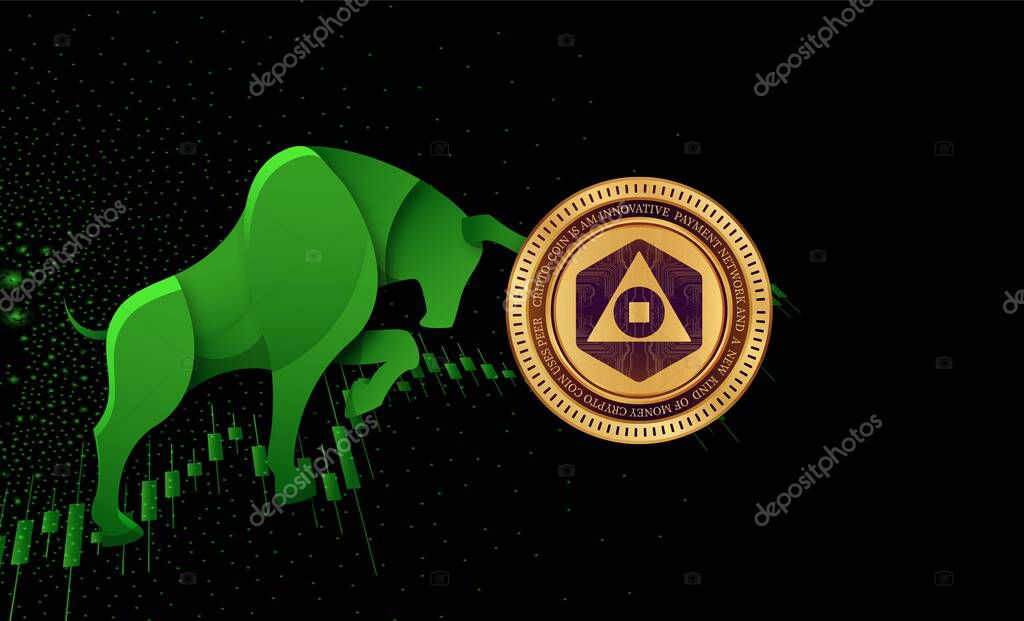 Newton protocol-newt coin logo images on digital background. 3d illustrations.