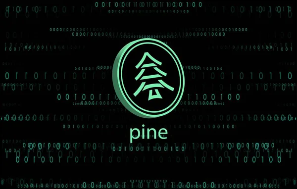 Dijital arka planda çam sanal para birimi resmi. 3B çizimler.