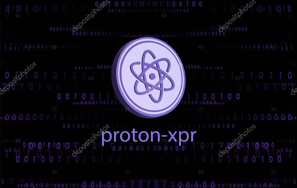 Images of cosmos-atom cryptocurrency on digital background. 3d illustrations.