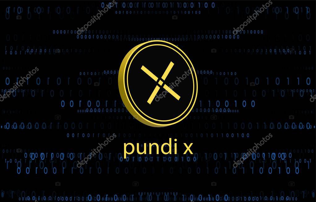 Pundi x-pundix cryptocurrency images on digital background. 3d illustration.