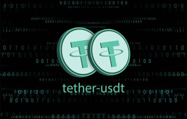 Dijital arkaplanda sanal para birimi resimleri var. 3d illüstrasyon.