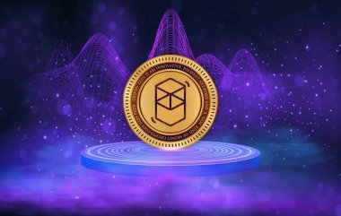 dijital arkaplanda fantom-ftm sanal para birimi resmi. 3d illüstrasyon.