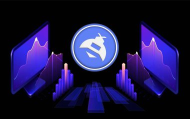 dijital arkaplanda hivemapper-honey şifreleme logo resimleri. 3d illüstrasyon.