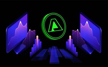 iagent protokol-donanımlı soyut arkaplanda şifreli para çizimleri. 3d illüstrasyon.