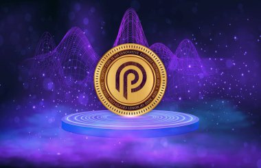 Dijital arkaplanda Pyth network para logosu resmi. 3d illüstrasyon.