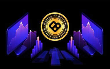 Dijital arkaplanda sanal para birimi görüntüsü var. 3d illüstrasyon.