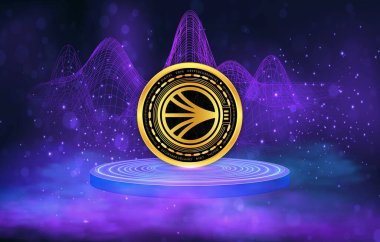 Dijital arkaplanda sonik şifreli resimler var. 3d illüstrasyon.