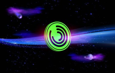 Dijital arkaplanda şifreli resimleri dekarte et. 3d illüstrasyon.